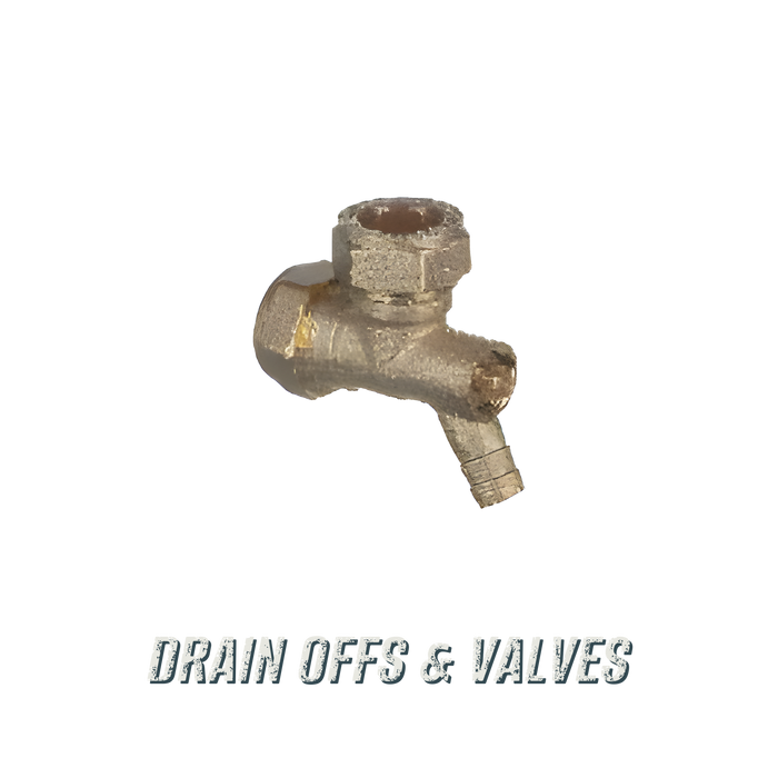 Compression Drain Offs & Valves - brass compression elbow with drain off, Excel Industries