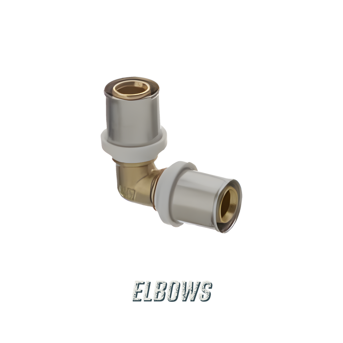 Crimp Elbows - multilayer crimp fitting for 16mm, 20mm and 26mm PEX-AL-PEX pipe