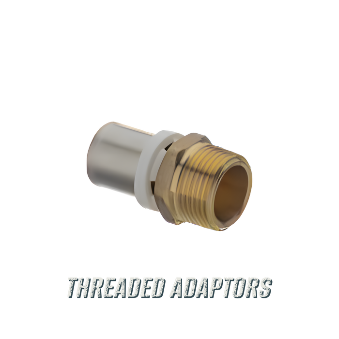 Crimp Threaded Adaptors - multilayer crimp fitting for 16mm, 20mm and 26mm PEX-AL-PEX pipe