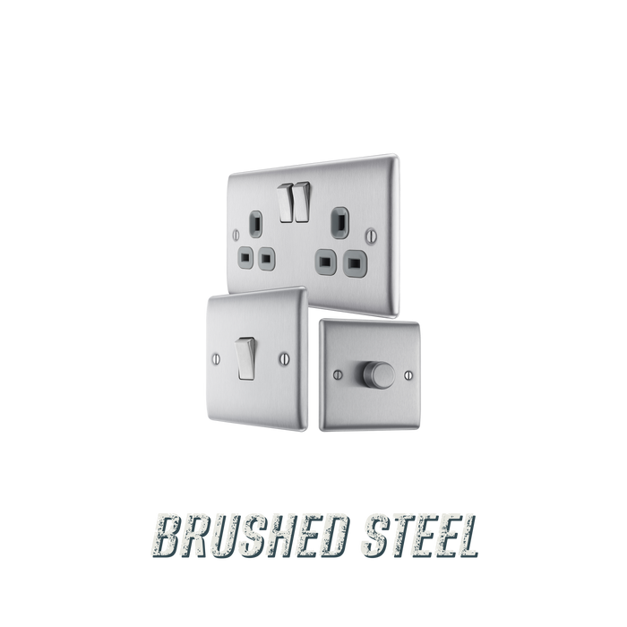 Brushed Steel Sockets & Switches menu tile