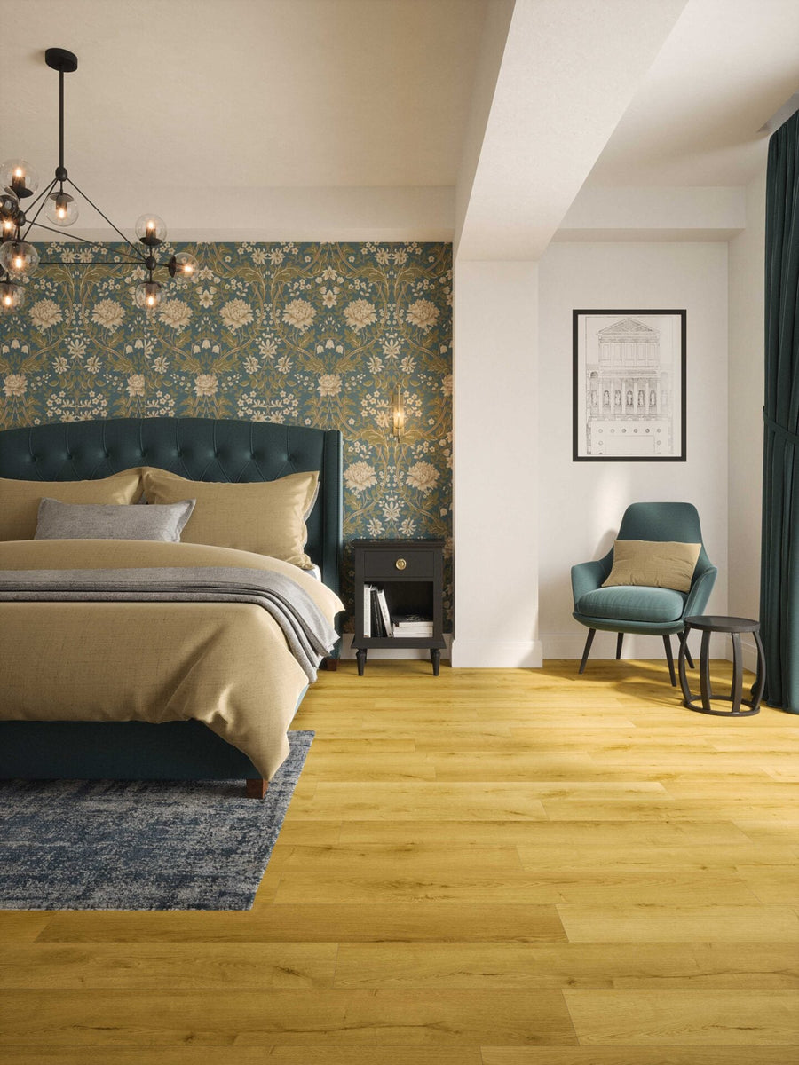 12mm plank laminate flooring installed in a bedroom