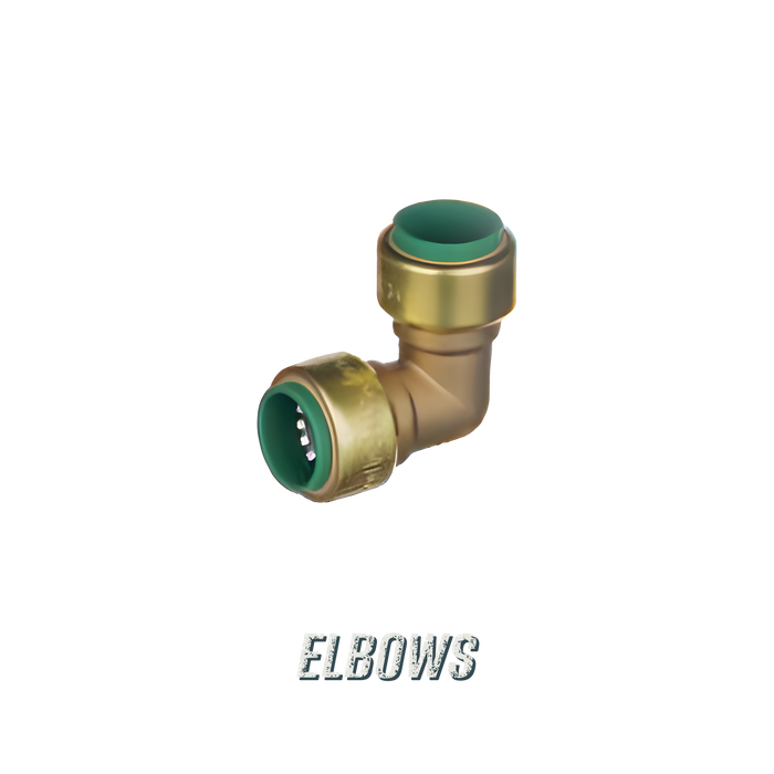 Push-Fit Elbows - Pushtite brass push-fit 90° elbow