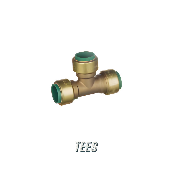 Push-Fit Tees - Pushtite brass push-fit equal tee