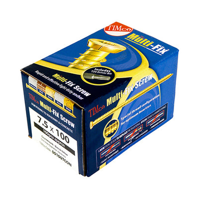 Multi-Fix Concrete Screw 7.5 x 50 (100 PER BOX) - Dynamite Hardware