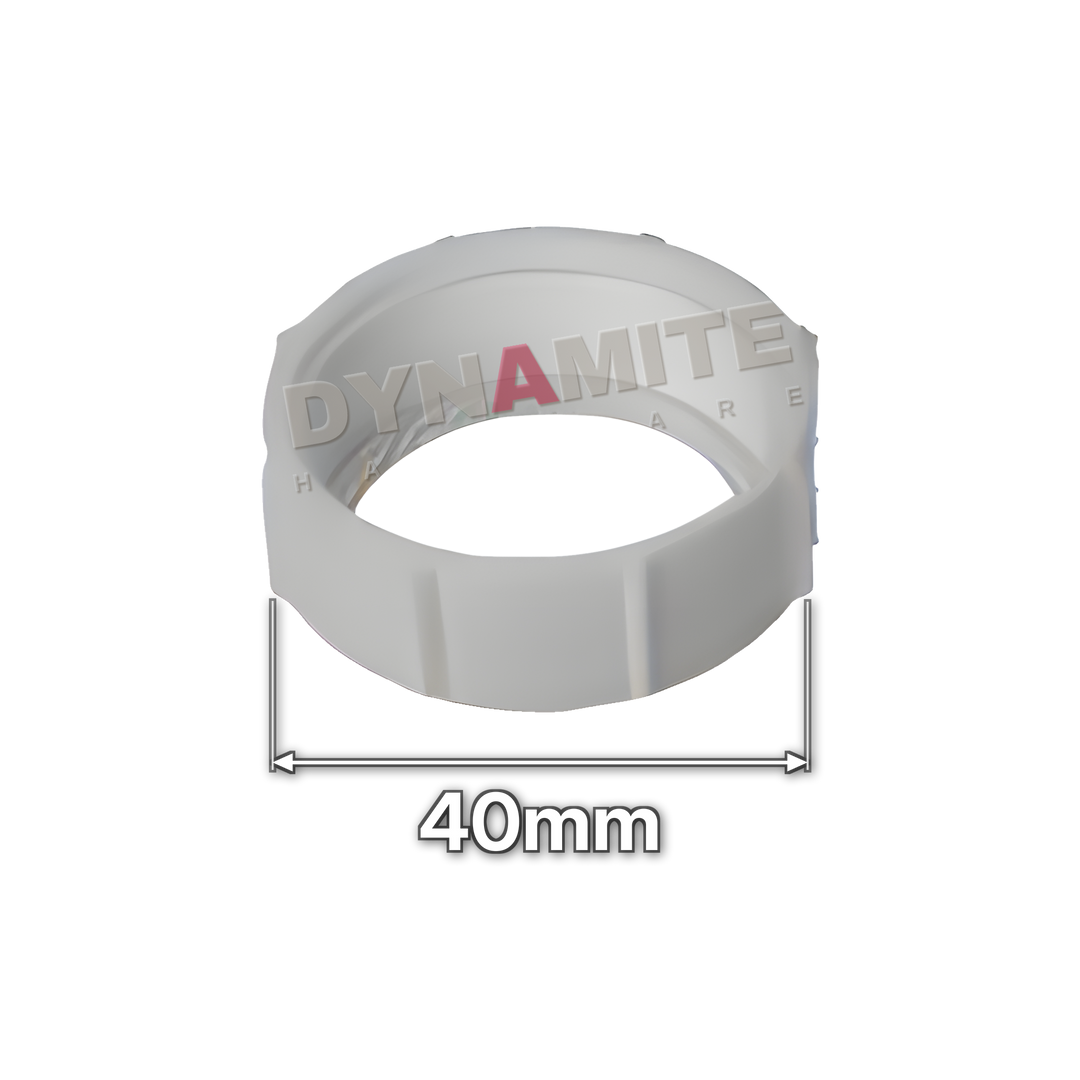 1½" (40mm) Waste Trap Outlet Nut - Pack of 10 (code 112OTN), size marked with white arrows: 40mm