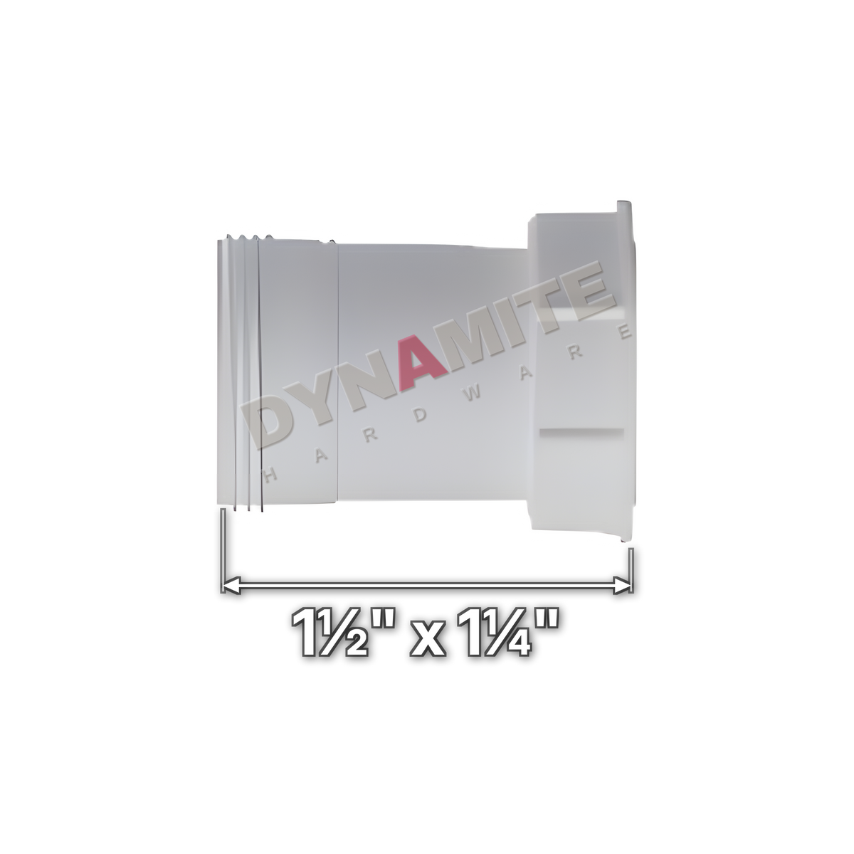 1½" x 1¼" Waste Trap Extension (code 114TE), size marked with white arrows: 1½" x 1¼"