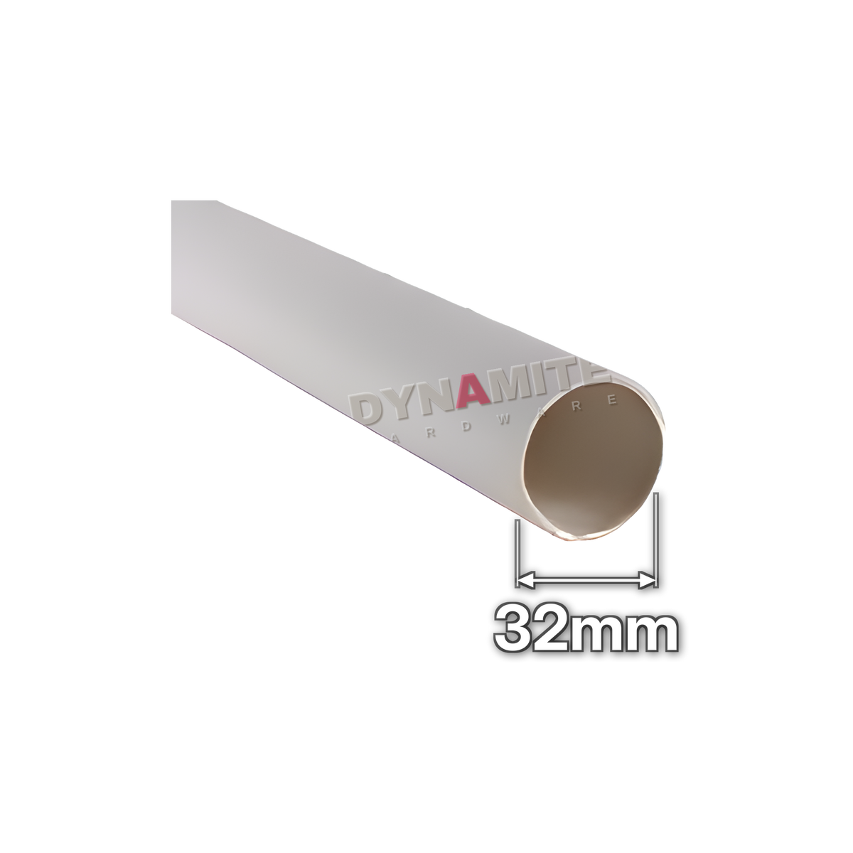 1¼" (32mm) White Solvent Weld Waste Pipe - 3m Length (code 3M32), size marked with white arrows: 32mm
