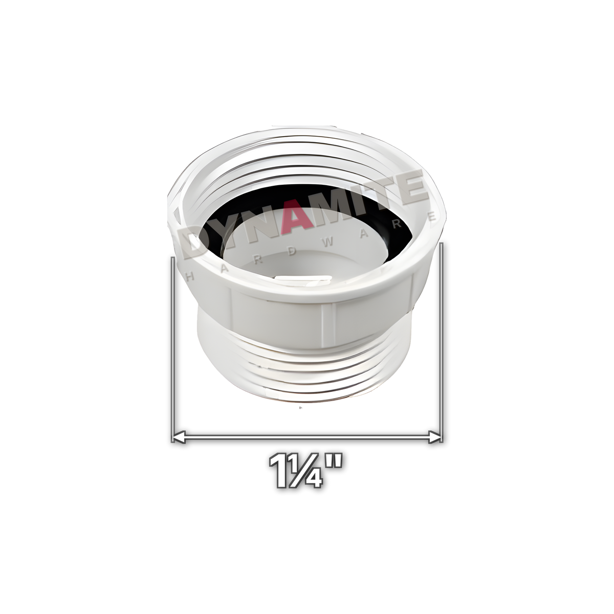 1¼" Metric to Imperial Waste Connector (code 114ADP), size marked with white arrows: 1¼"