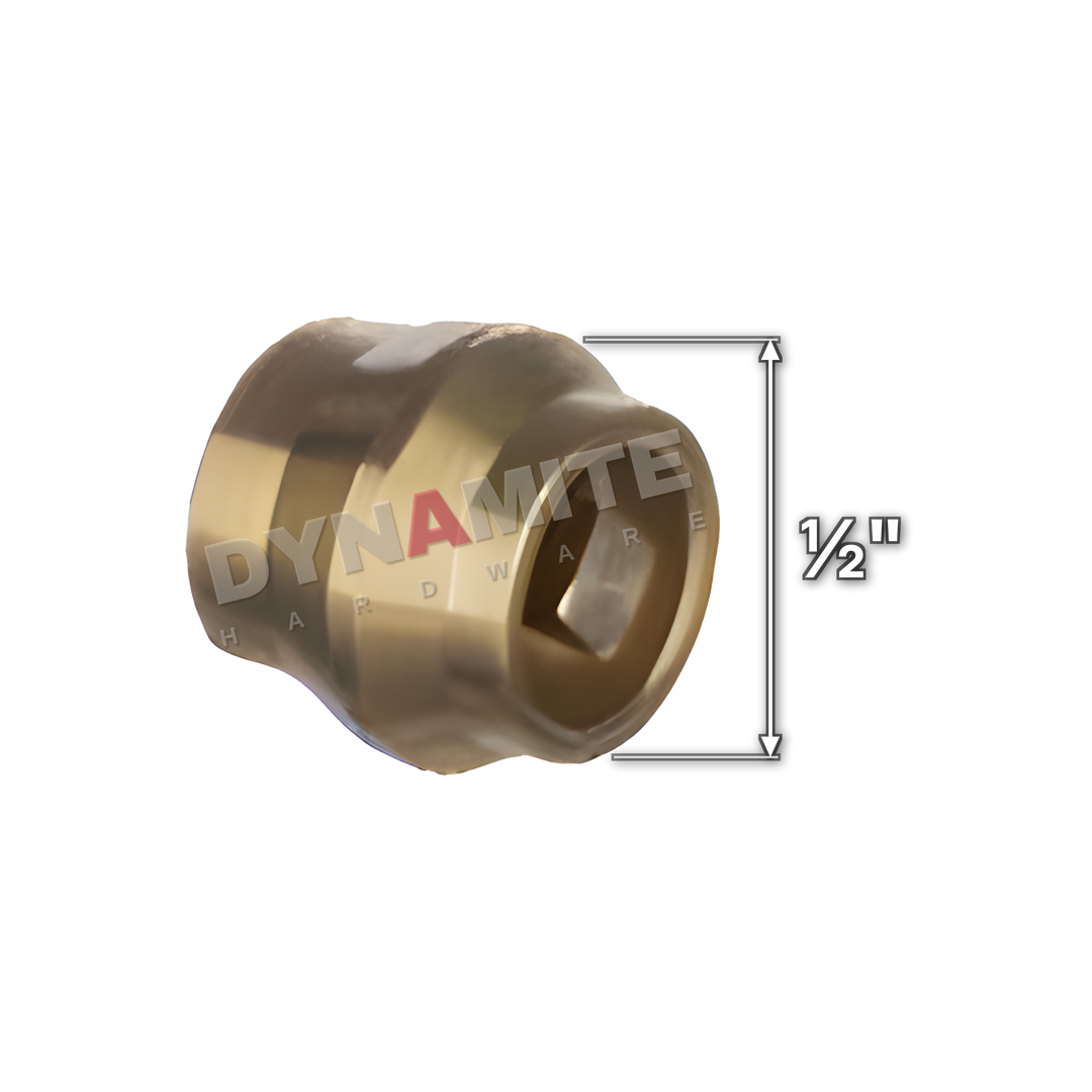 ½" brass compression air vent (Excel 372RV12), ½" size marked with a white arrow