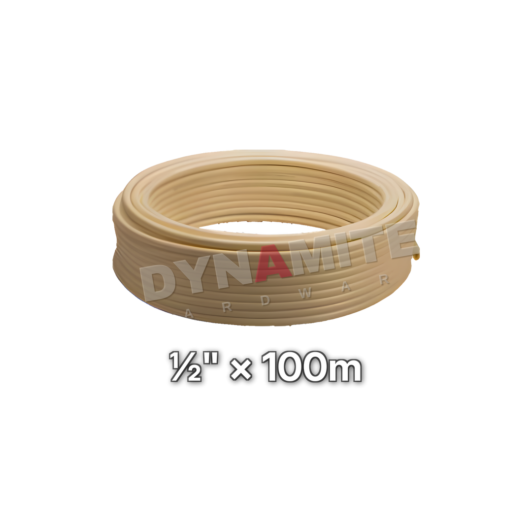 ½" PEX Barrier Pipe - 100m Coil, size marked: ½" × 100m