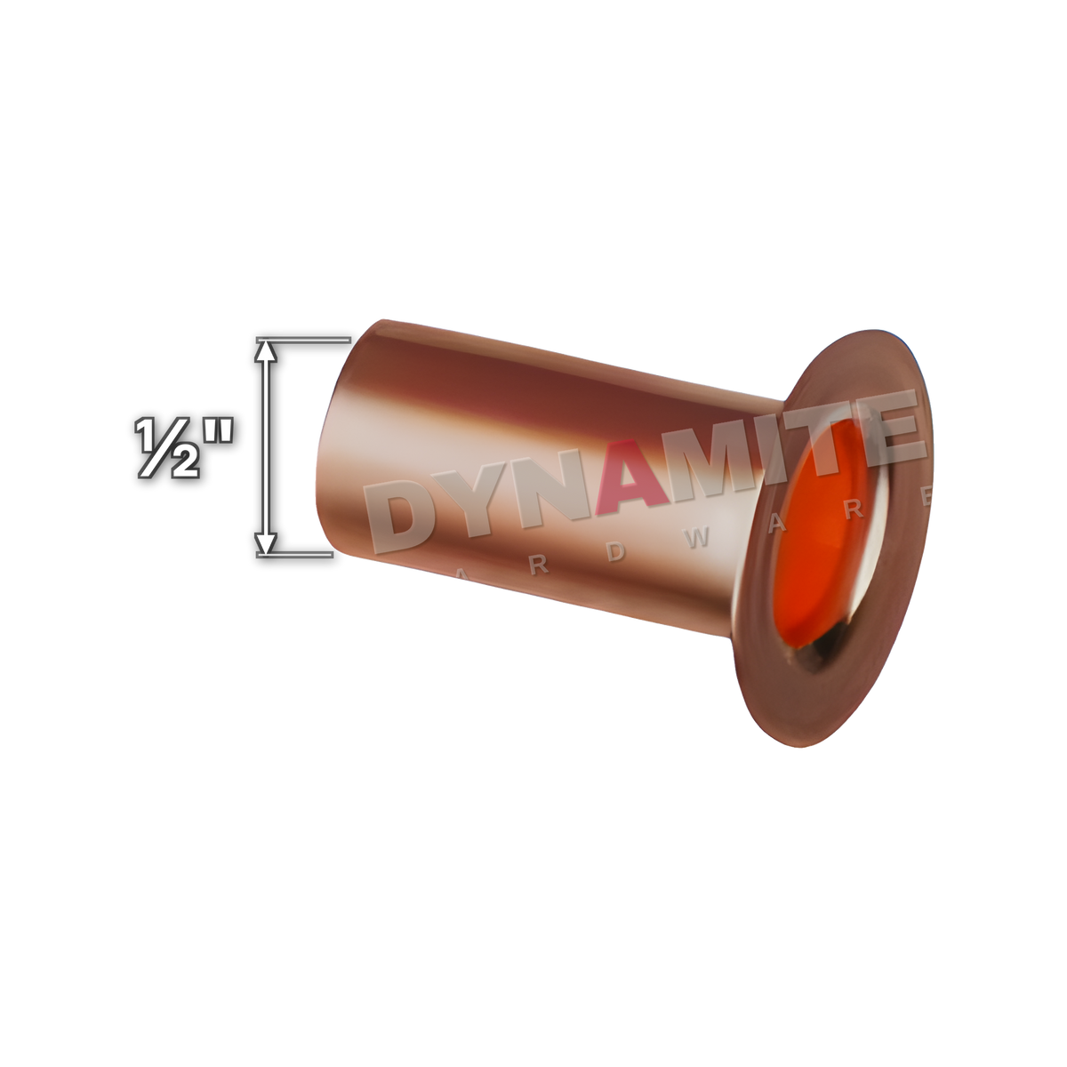 ½" poly adaptor liner for compression fittings (Excel 12PDL), ½" size marked with a white arrow