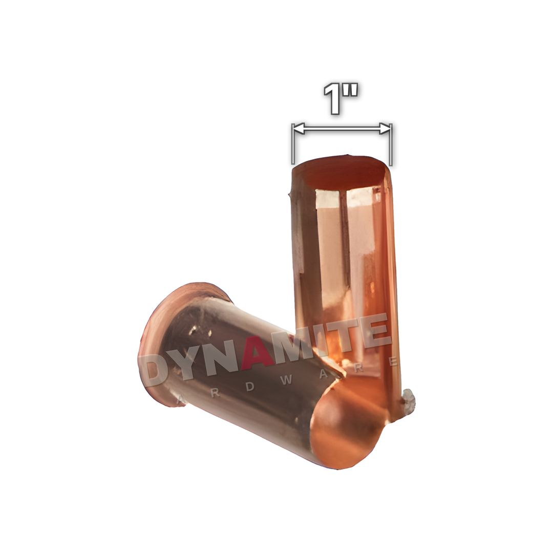 1" copper insert for compression fittings (Excel 1CI), 1" size marked with a white arrow