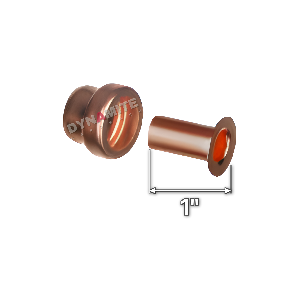 1" copper poly adaptor for compression fittings (Excel 1PD), 1" size marked with a white arrow