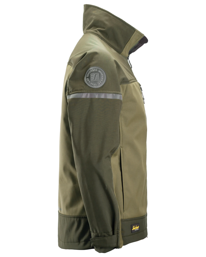Snickers Khaki Green, Softshell Stretch Jacket (1216) - Dynamite Hardware
