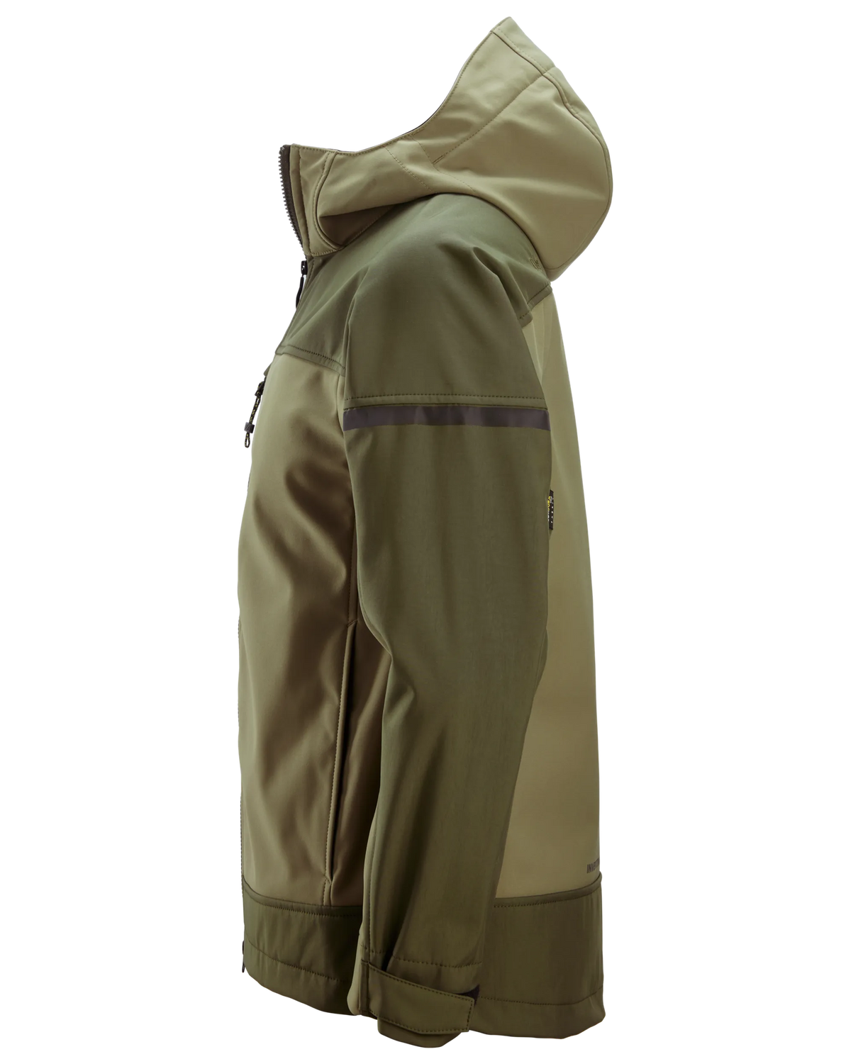 Snickers Khaki Green, Hooded Softshell Stretch Jacket (1226) - Dynamite Hardware