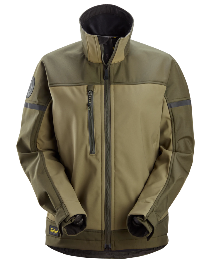 Snickers Khaki Green, Women's Softshell Stretch Jacket (1276) - Dynamite Hardware