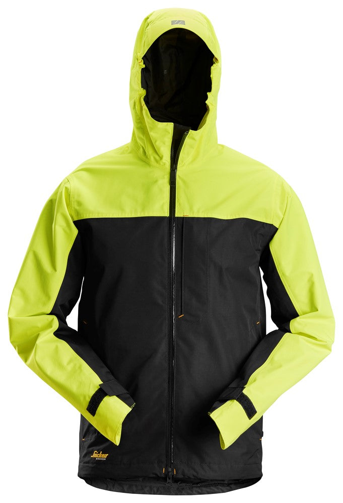 Snickers AllroundWork, Waterproof Shell Jacket black/neon 1301 - Dynamite Hardware