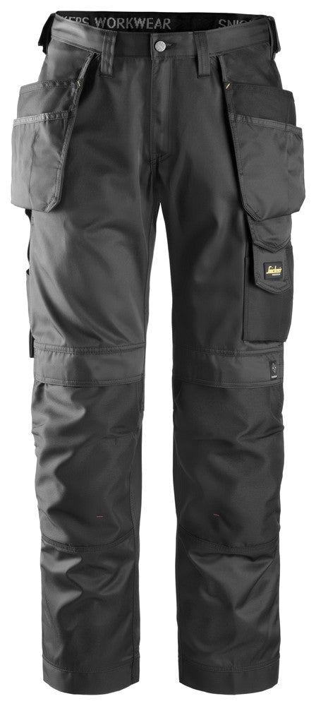 Snickers Black Craftsmen Holster Pockets Trousers, DuraTwill (3212) - Dynamite Hardware