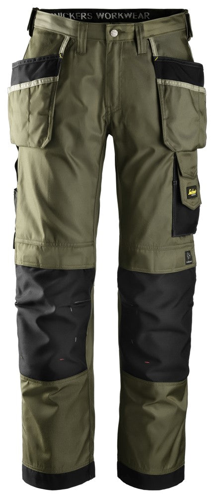 Snickers Olive Green Craftsmen Holster Pockets Trousers, DuraTwill (3212) - Dynamite Hardware