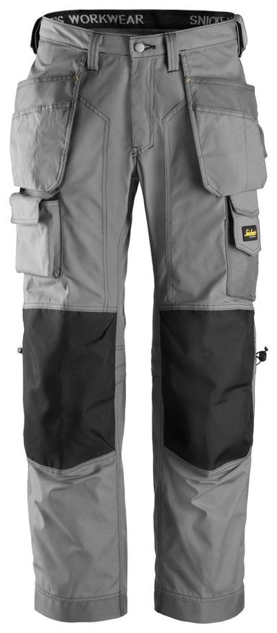 Snickers Grey Floorlayer Holster Pockets Trousers, Rip-Stop (3223) - Dynamite Hardware
