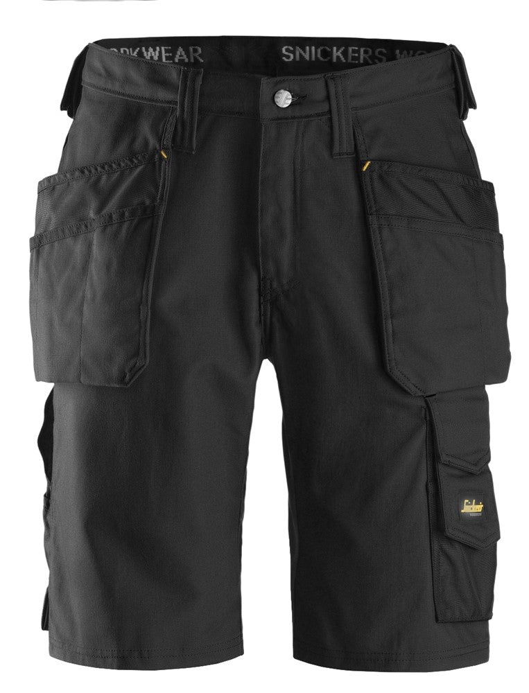 Snickers Black Craftsmen Shorts Holster Pockets, Canvas+ (3014) - Dynamite Hardware