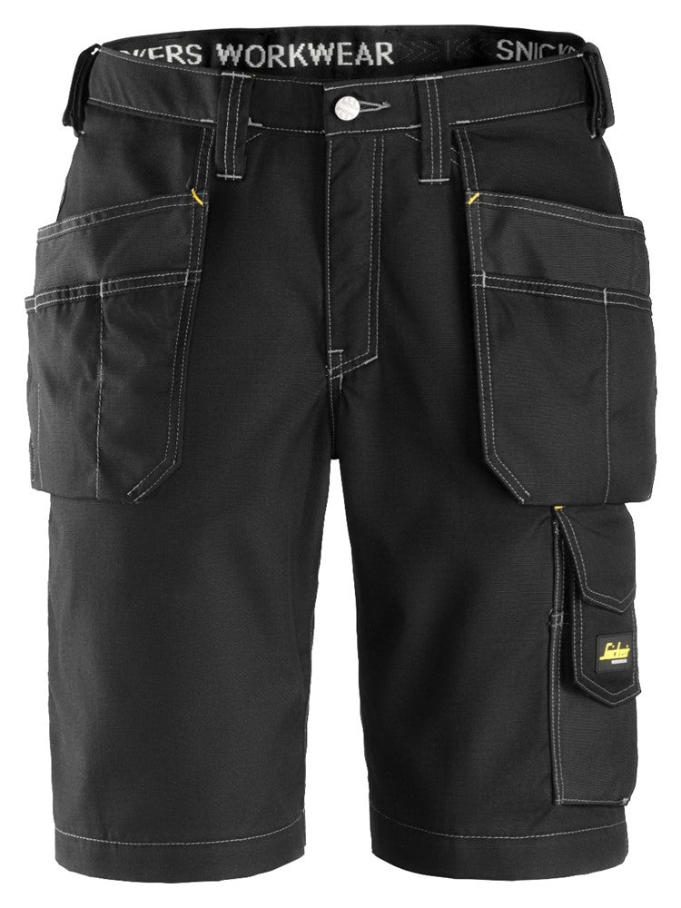 Snickers Black Craftsmen Shorts Holster Pockets, Rip-Stop (3023) - Dynamite Hardware