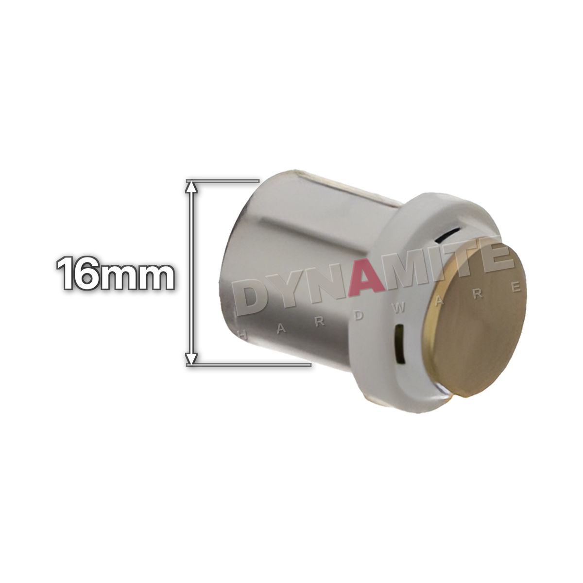 16mm Multilayer Crimp End Cap (code MF5116), size marked with white arrows: 16mm crimp