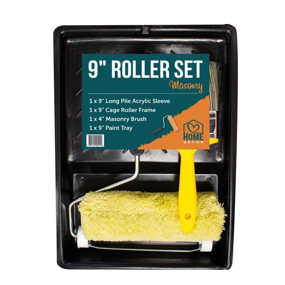 Home Décor 9" Masonry Paint Roller & Brush Set - Dynamite Hardware