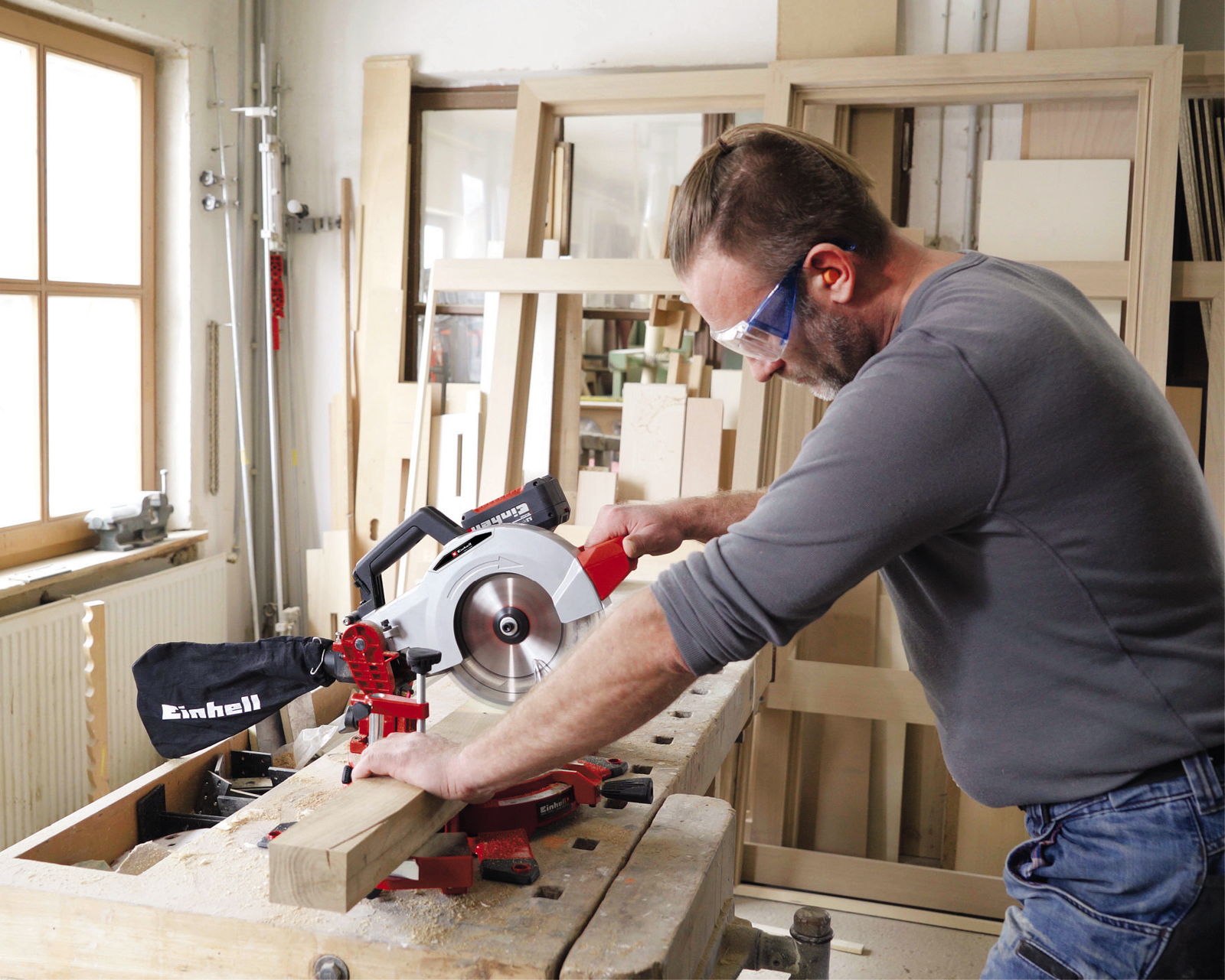 Einhell Power X-Change 18V Cordless Single Bevel Mitre Saw - Bare - Dynamite Hardware