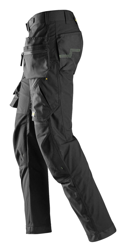Snickers Black FlexiWork, Floorlayer Trousers+ Holster Pockets (6923) - Dynamite Hardware