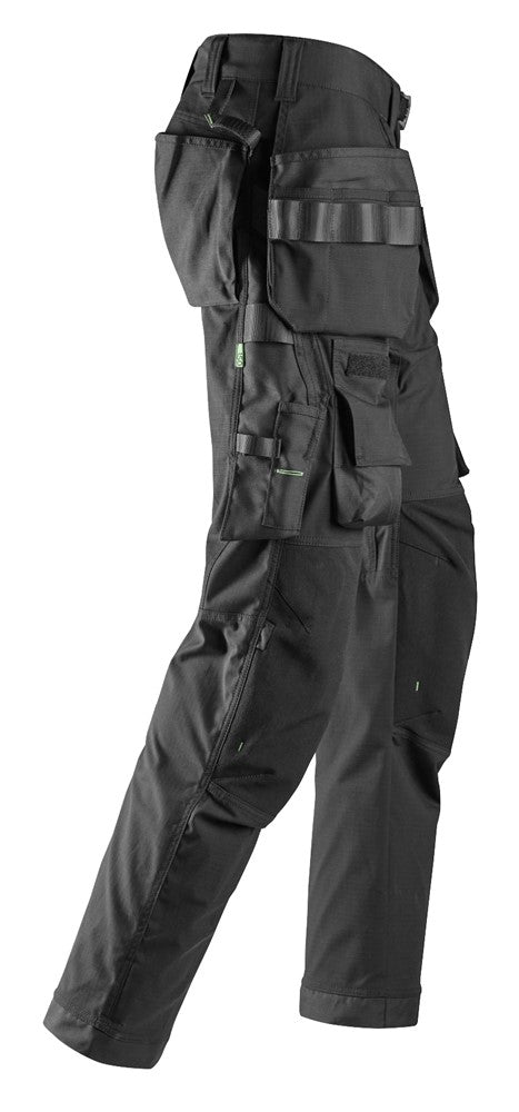 Snickers Black FlexiWork, Floorlayer Trousers+ Holster Pockets (6923) - Dynamite Hardware