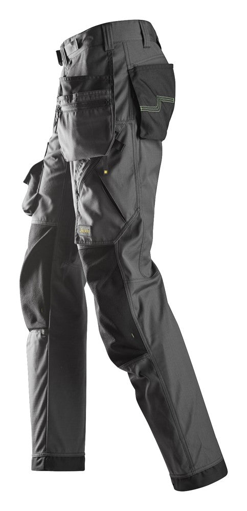Snickers Steel Grey FlexiWork, Floorlayer Trousers+ Holster Pockets (6923) - Dynamite Hardware