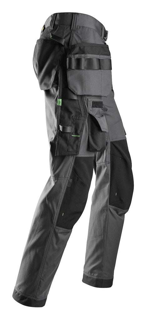 Snickers Steel Grey FlexiWork, Floorlayer Trousers+ Holster Pockets (6923) - Dynamite Hardware