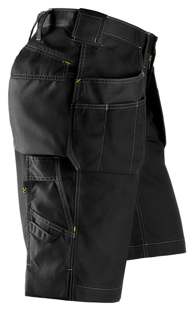 Snickers Black Craftsmen Shorts Holster Pockets, Rip-Stop (3023) - Dynamite Hardware