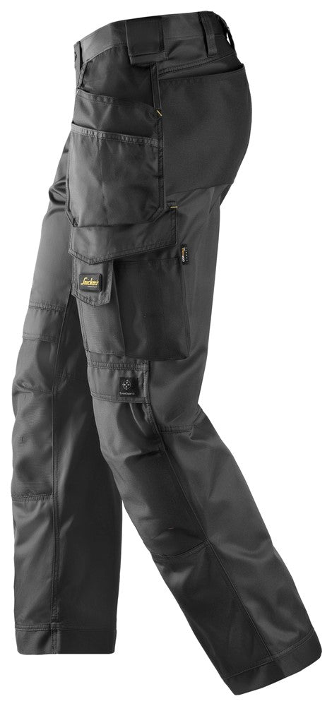 Snickers Black Craftsmen Holster Pockets Trousers, DuraTwill (3212) - Dynamite Hardware