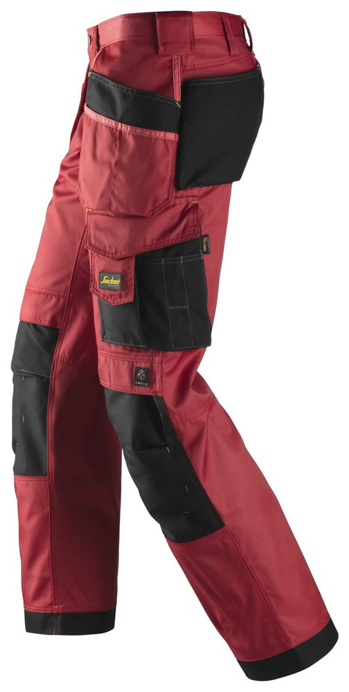 Snickers Chili Red Craftsmen Holster Pockets Trousers, DuraTwill (3212) - Dynamite Hardware