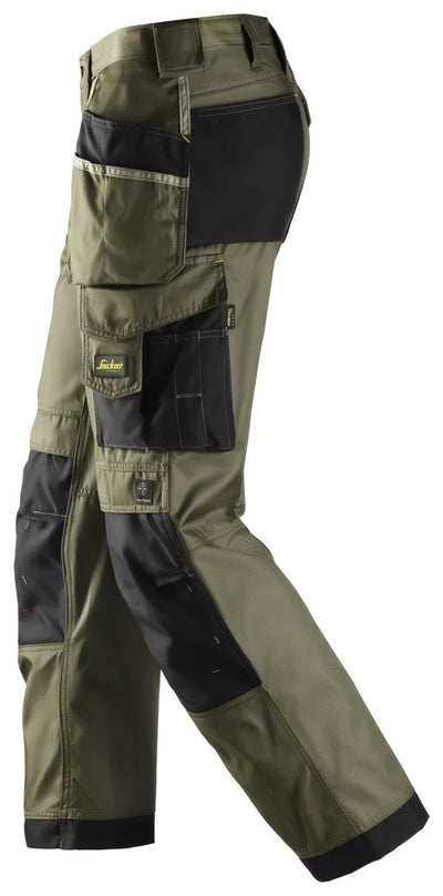 Snickers Olive Green Craftsmen Holster Pockets Trousers, DuraTwill (3212) - Dynamite Hardware