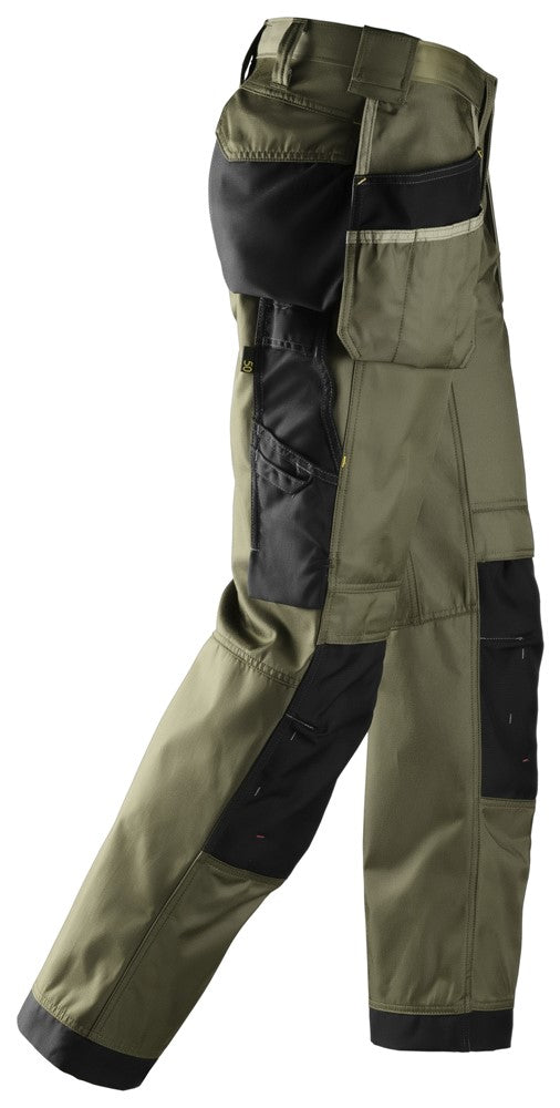 Snickers Olive Green Craftsmen Holster Pockets Trousers, DuraTwill (3212) - Dynamite Hardware