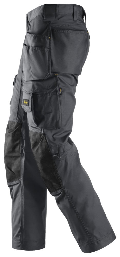 Snickers Steel Grey Floorlayer Holster Pockets Trousers, Rip-Stop (3223) - Dynamite Hardware
