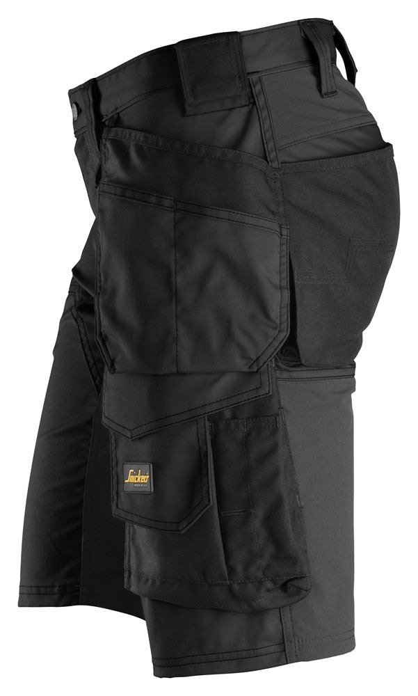 Snickers Black AllroundWork, Stretch Shorts Holster Pockets (6141) - Dynamite Hardware