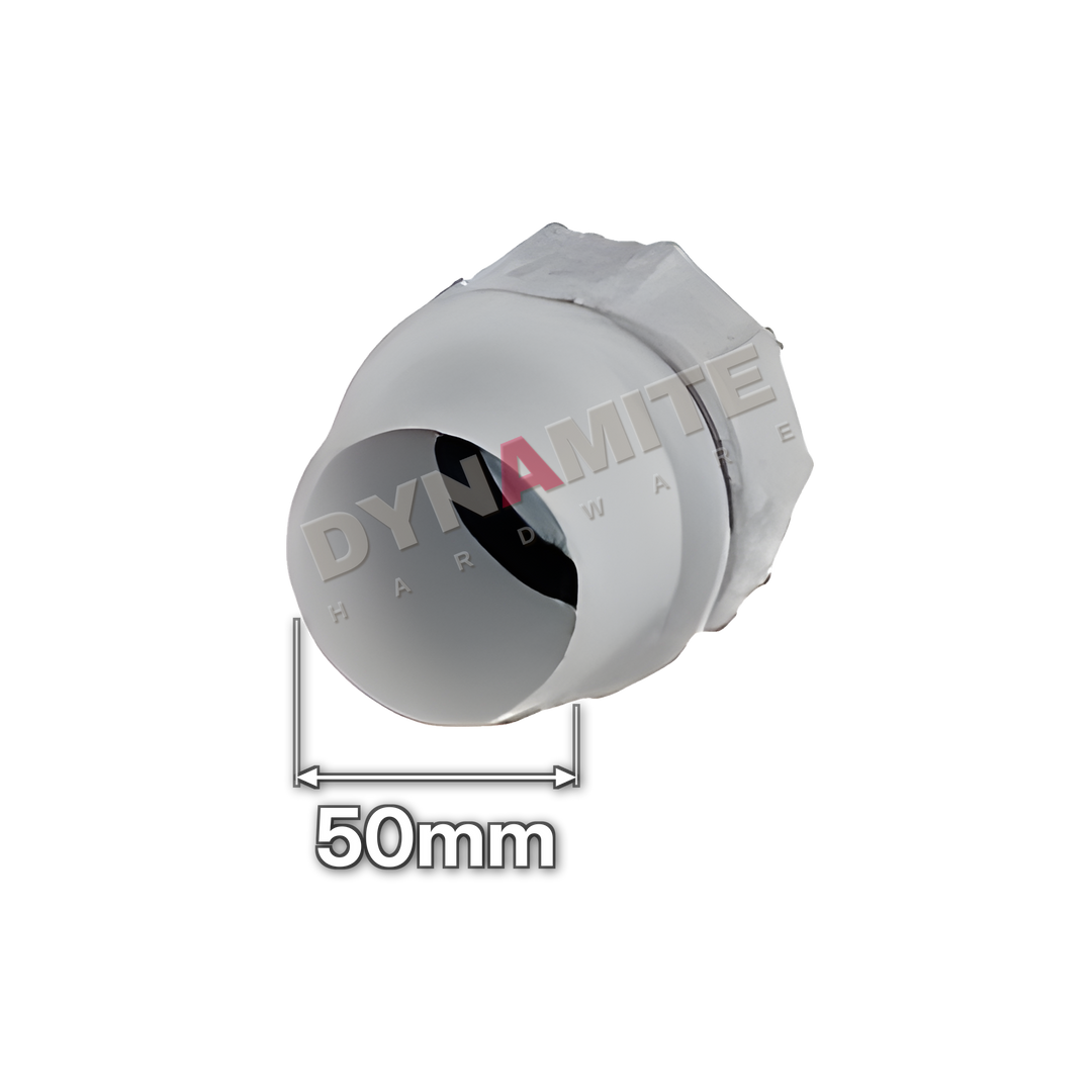 2" (50mm) White Solvent Weld Waste Access Plug (Cleaning Eye) (code 50PW), size marked with white arrows: 50mm