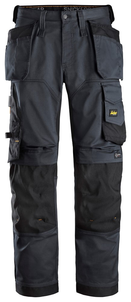 Snickers Steel Grey AllroundWork, Stretch Loose Fit Work Trousers Holster Pockets(6251) - Dynamite Hardware