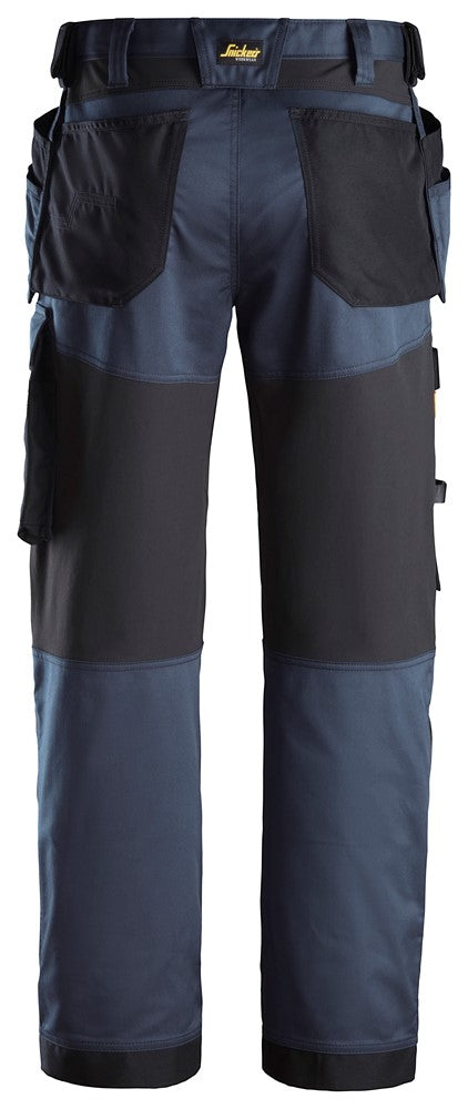 Snickers Navy AllroundWork, Stretch Loose Fit Work Trousers Holster Pockets(6251) - Dynamite Hardware