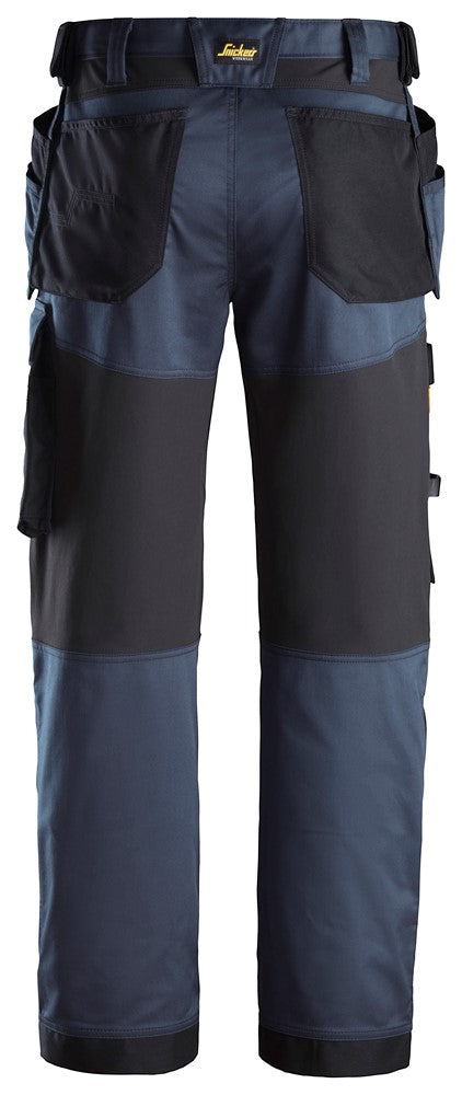 Snickers Navy AllroundWork, Stretch Loose Fit Work Trousers Holster Pockets(6251) - Dynamite Hardware