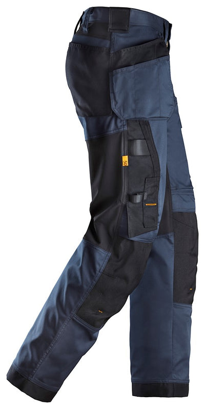 Snickers Navy AllroundWork, Stretch Loose Fit Work Trousers Holster Pockets(6251) - Dynamite Hardware