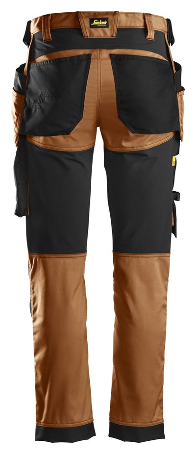 Snickers Brown, Stretch Trousers Holster Pockets (6241) - Dynamite Hardware