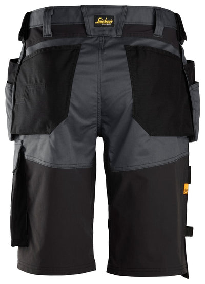 Snickers Steel Grey AllroundWork, Stretch Loose Fit Work Shorts Holster Pockets (6151) - Dynamite Hardware