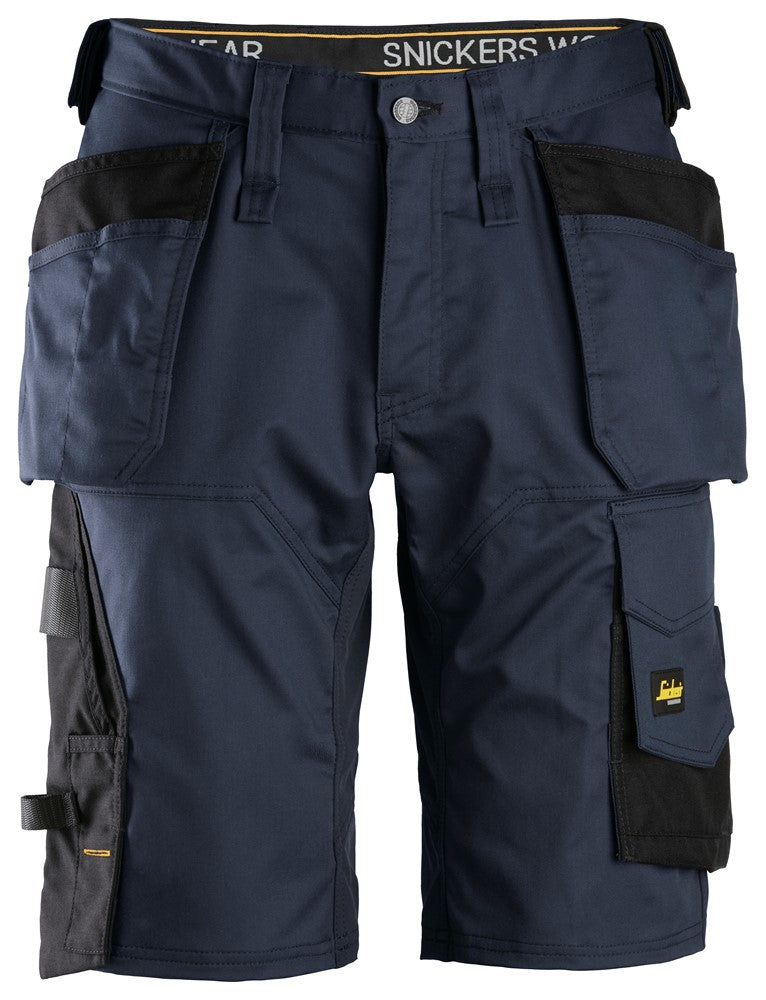 Snickers Navy AllroundWork, Stretch Loose Fit Work Shorts Holster Pockets (6151) - Dynamite Hardware