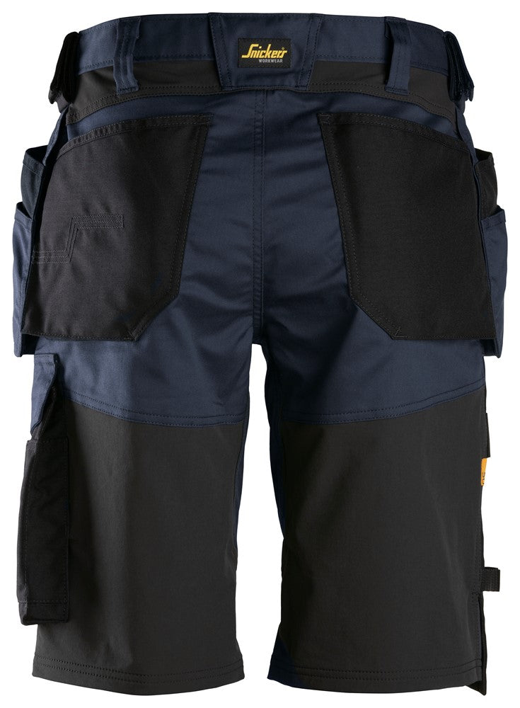 Snickers Navy AllroundWork, Stretch Loose Fit Work Shorts Holster Pockets (6151) - Dynamite Hardware