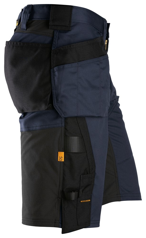 Snickers Navy AllroundWork, Stretch Loose Fit Work Shorts Holster Pockets (6151) - Dynamite Hardware